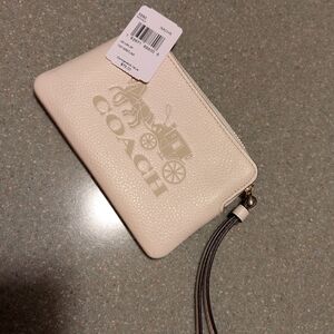 Coach Cream Wristlet